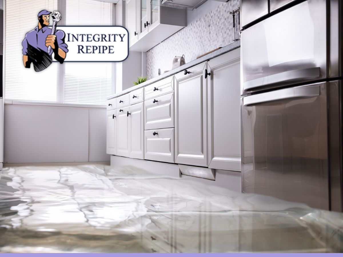 kitchen of a house flooded by storm damage