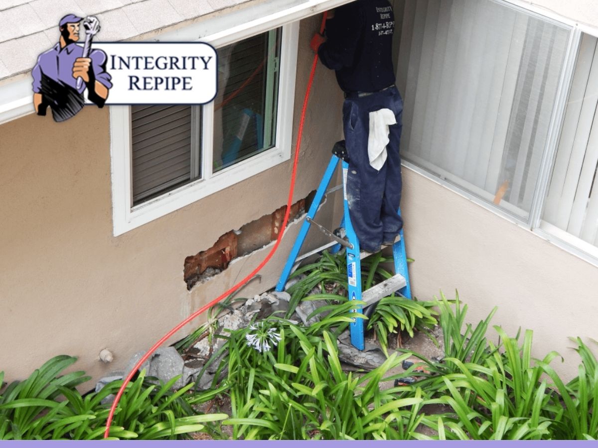 Plumber repiping in a house