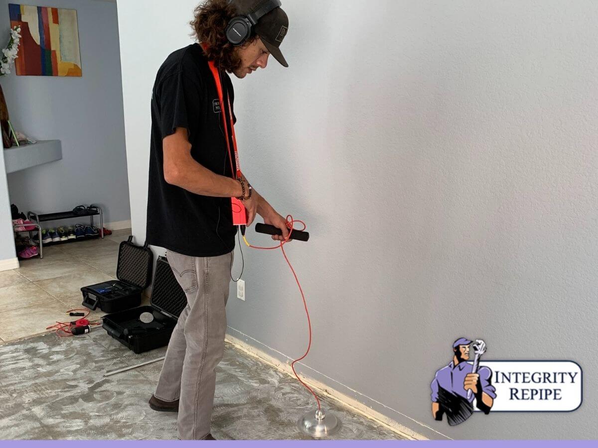 Integrity Repipe technician performs a slab leak detecion