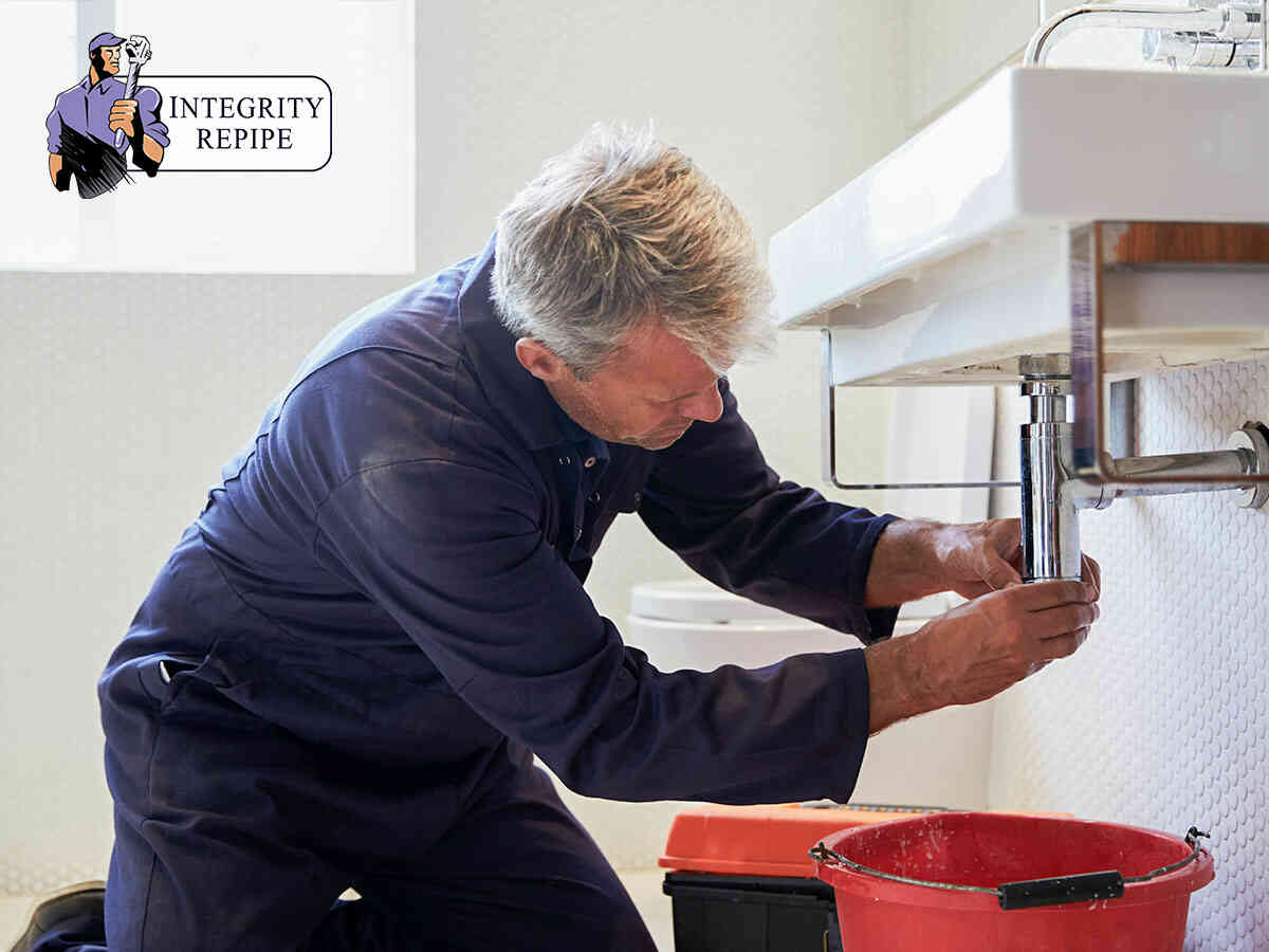 A repipe plumber doing a professional plumbing inspection in Ladera Ranch, CA.