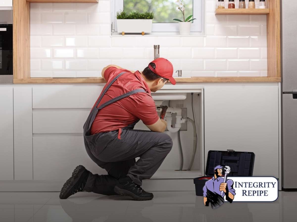 A plumber repiping a home in California